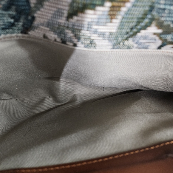 Floral Tapestry Satchel with Brown Accents - Picture 8 of 16